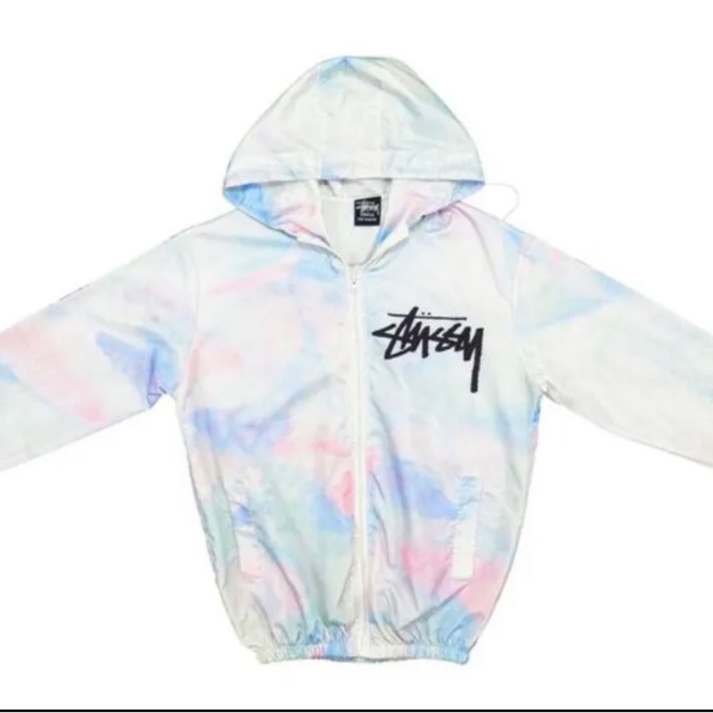 Stussy World Wide Tie Dye Windbreaker Jacket Size Large